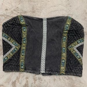 ecoté black denim tube top